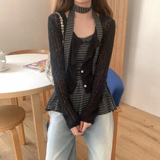 Slub knit cardigan