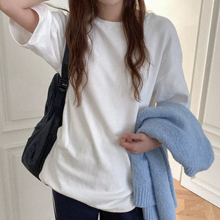 Peach brushed oversized short-sleeved T-shirt