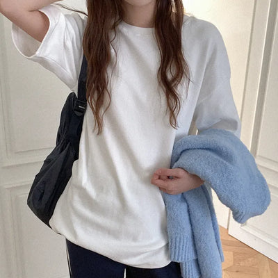 Peach brushed oversized short-sleeved T-shirt