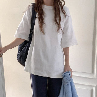 Peach brushed oversized short-sleeved T-shirt