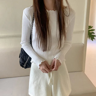 Rib-Wave Long-Sleeve T-Shirt