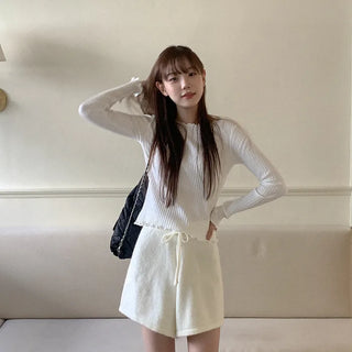 Rib-Wave Long-Sleeve T-Shirt
