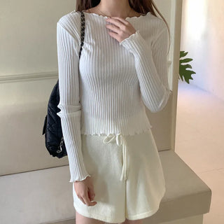 Rib-Wave Long-Sleeve T-Shirt