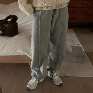 Fleece-lined 2-way drawstring hem sweatpants