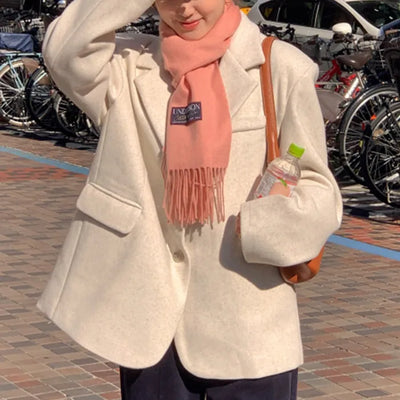 Oversized wool half coat (2 colors)