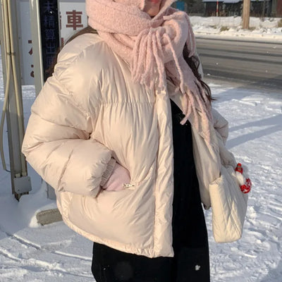 Glow Cropped High-Neck Collar Short Down Jacket (2c)