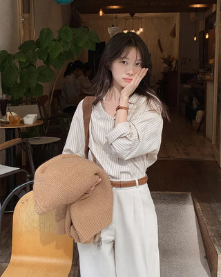 Loose-fit striped shirt