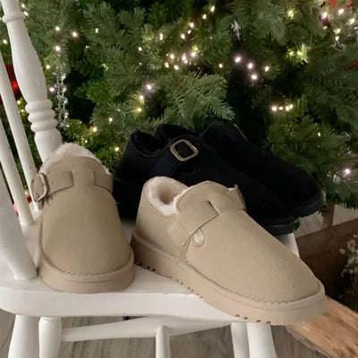 Laff Suede Boa Winter Fleece-Lined Fur Loafers (2c)