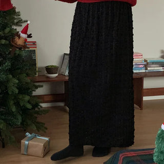 Twinkle brushed-back long skirt