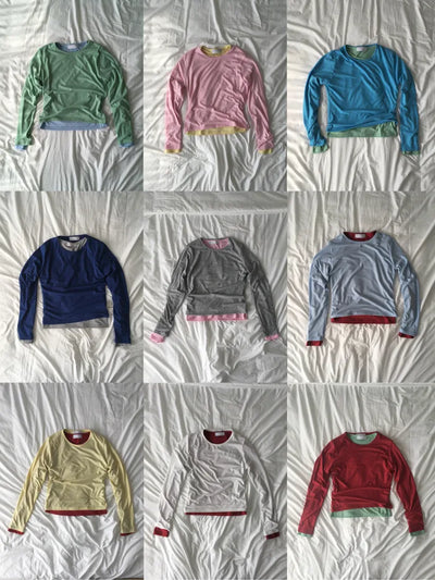 (9 colors) [1+1] Soft Layered Long Sleeve T-Shirt