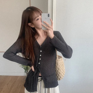 Ribbed wrap cardigan