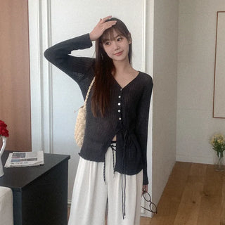 Ribbed wrap cardigan