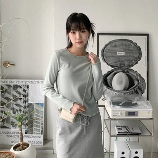 Waffle long-sleeved T-shirt