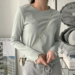 Waffle long-sleeved T-shirt
