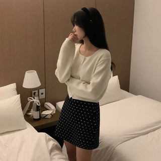 Long-sleeved puff cardigan