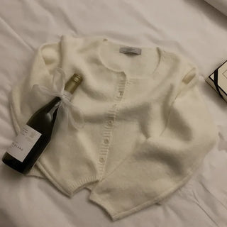 Long-sleeved puff cardigan