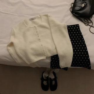 Long-sleeved puff cardigan