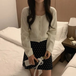 Long-sleeved puff cardigan
