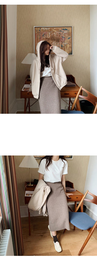 Warm, brushed-back short-sleeved T-shirt (4 colors)