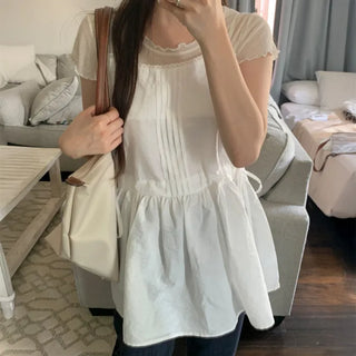 Shirred Ribbon Layered Bustier Dress