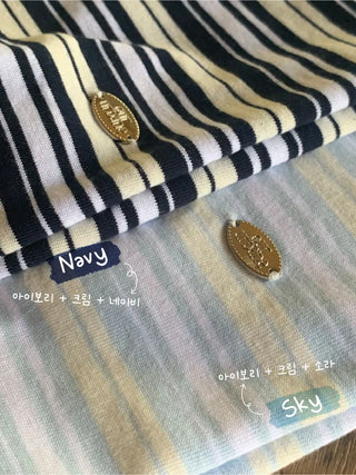 Striped cropped short-sleeved T-shirt
