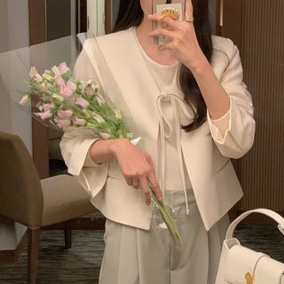 Collarless jacket in 3 colors!