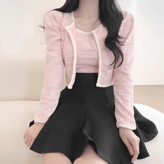 [SET] Bicolor Cardigan