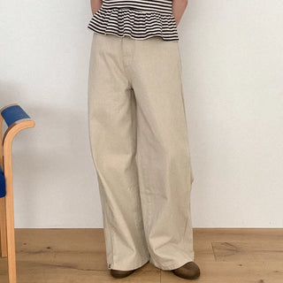 Wide side buckle chino pants