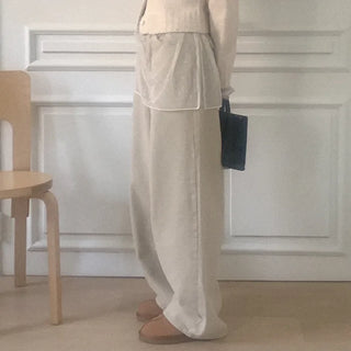 Fleece-lined balloon chino pants