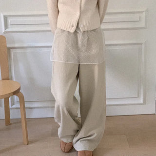 Fleece-lined balloon chino pants