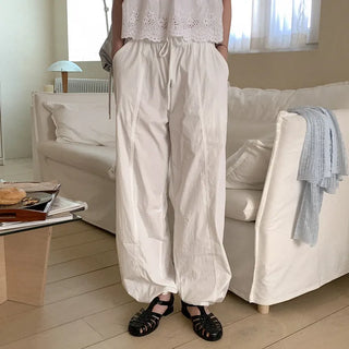 Nylon string elastic waist pants