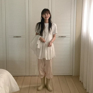 Nylon string elastic waist pants