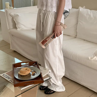 Nylon string elastic waist pants