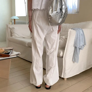 Nylon string elastic waist pants