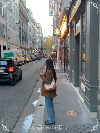 Oversized half-suede jacket