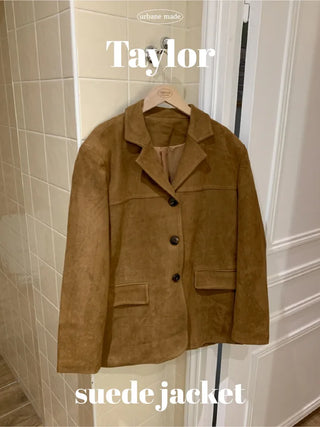 Oversized half-suede jacket