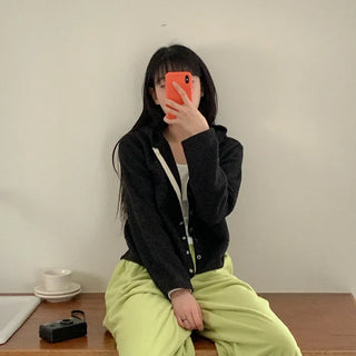 [Brushed Fleece] Casual Hooded Cardigan