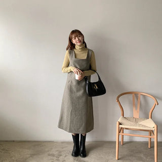 [SET] Wool Turtleneck Knit & Dress Set