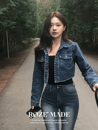Cropped denim jacket (2 colors)