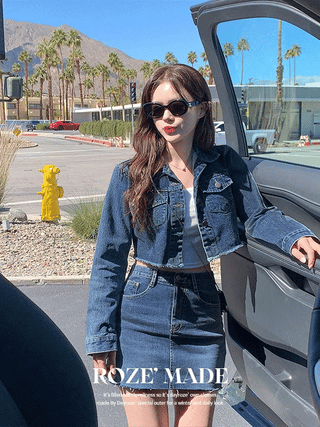Span denim skirt (2 colors)