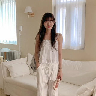 Cotton lace sleeveless top