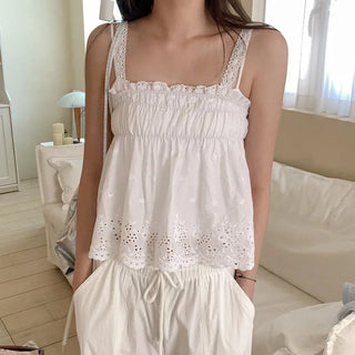 Cotton lace sleeveless top