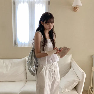 Cotton lace sleeveless top