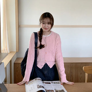 Twist knit cardigan