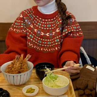Nordic pattern loose-fit knit