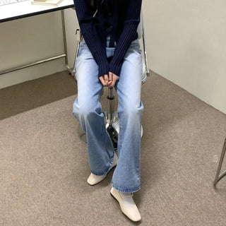 Cotton bootcut denim pants
