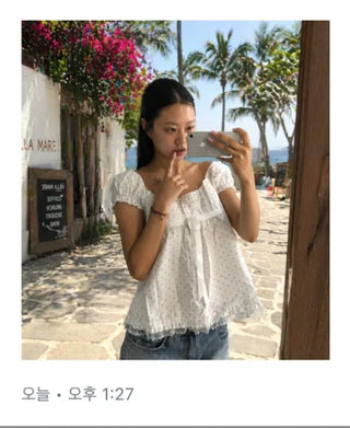 Polka dot blouse