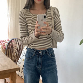 Border Asymmetrical Button Cardigan