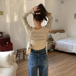 Border Asymmetrical Button Cardigan