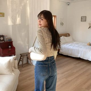 Border Asymmetrical Button Cardigan
